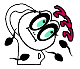 White frog and tadpoles sticker #2920160