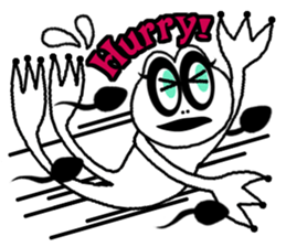 White frog and tadpoles sticker #2920161