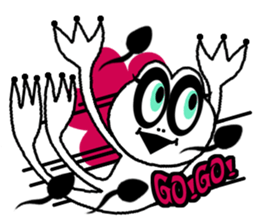 White frog and tadpoles sticker #2920162