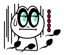 White frog and tadpoles sticker #2920163