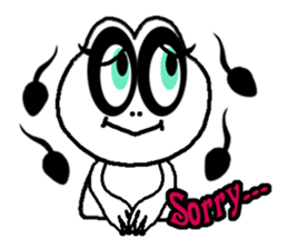 White frog and tadpoles sticker #2920164