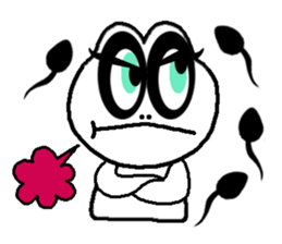 White frog and tadpoles sticker #2920166