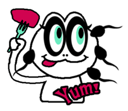 White frog and tadpoles sticker #2920167