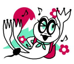 White frog and tadpoles sticker #2920171