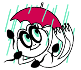 White frog and tadpoles sticker #2920172