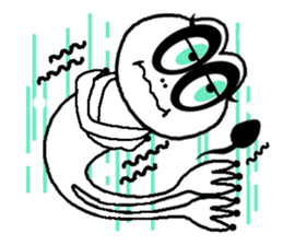 White frog and tadpoles sticker #2920173