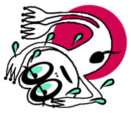 White frog and tadpoles sticker #2920174