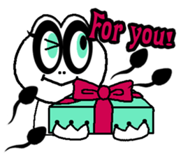 White frog and tadpoles sticker #2920175