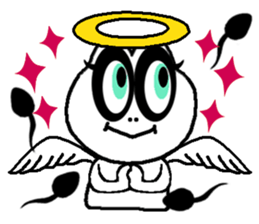 White frog and tadpoles sticker #2920177