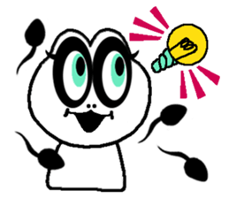 White frog and tadpoles sticker #2920180