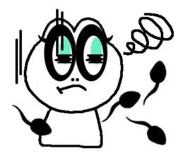 White frog and tadpoles sticker #2920181