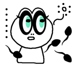 White frog and tadpoles sticker #2920182