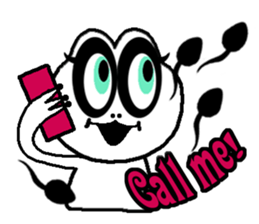 White frog and tadpoles sticker #2920184