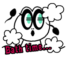 White frog and tadpoles sticker #2920186