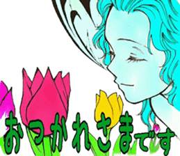 Fairy and flowers sticker #2926656