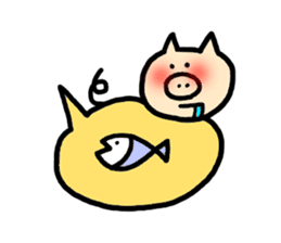 Funny balloon pig sticker #2927602