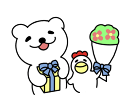 Bear and bird sticker #2928478