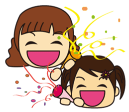 Little Girl and Mom sticker #2931714