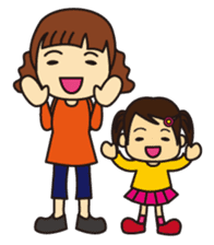 Little Girl and Mom sticker #2931715