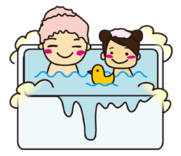 Little Girl and Mom sticker #2931717