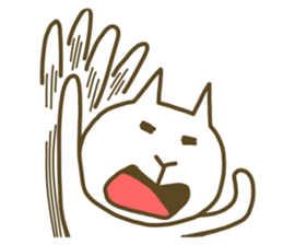 White cat lives happily every day sticker #2933445