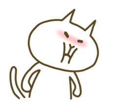 White cat lives happily every day sticker #2933446