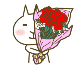 White cat lives happily every day sticker #2933447