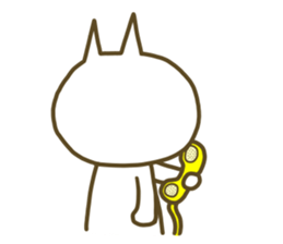 White cat lives happily every day sticker #2933449