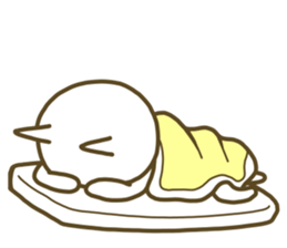 White cat lives happily every day sticker #2933451