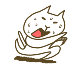 White cat lives happily every day sticker #2933457