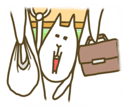 White cat lives happily every day sticker #2933462