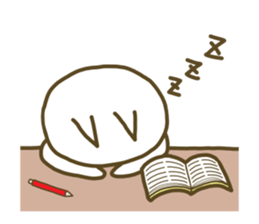 White cat lives happily every day sticker #2933465