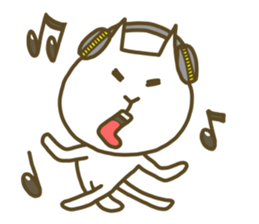 White cat lives happily every day sticker #2933466