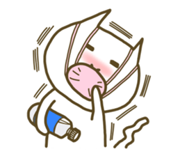 White cat lives happily every day sticker #2933468