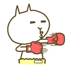 White cat lives happily every day sticker #2933471