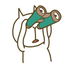 White cat lives happily every day sticker #2933472