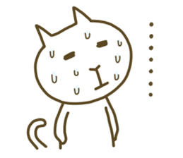 White cat lives happily every day sticker #2933474