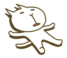 White cat lives happily every day sticker #2933475