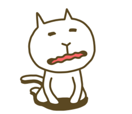 White cat lives happily every day sticker #2933477