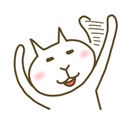 White cat lives happily every day sticker #2933479