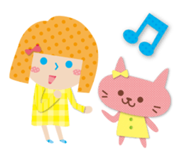 Daily conversation of the girl&cat sticker #2934177