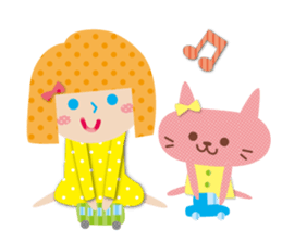 Daily conversation of the girl&cat sticker #2934189