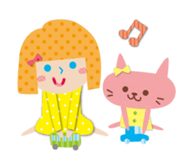 Daily conversation of the girl&cat sticker #2934189