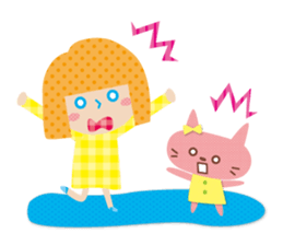 Daily conversation of the girl&cat sticker #2934194