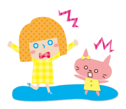 Daily conversation of the girl&cat sticker #2934194