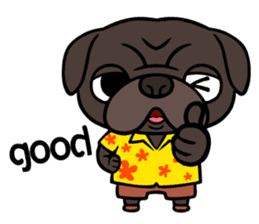 Holiday of Black pug bibi sticker #2935723