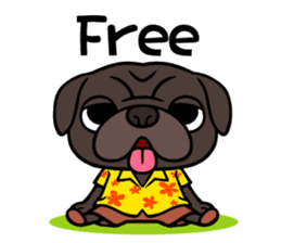 Holiday of Black pug bibi sticker #2935726