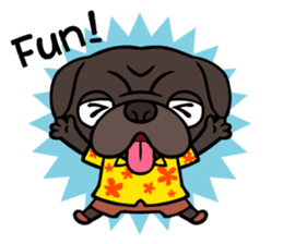 Holiday of Black pug bibi sticker #2935727