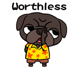 Holiday of Black pug bibi sticker #2935729