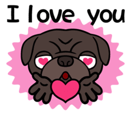 Holiday of Black pug bibi sticker #2935731
